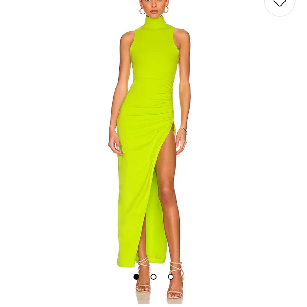 Superdown Janet Slit Midi Dress in Lime